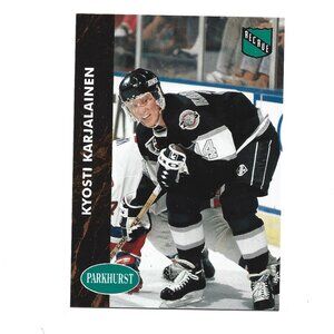 1992 French Parkhurst Kyosti Karjalainen Los Angeles Kings Rookie Card [h54]